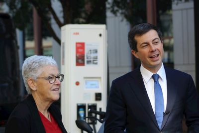National Climate Advisor Gina McCarthy and U.S. Transportation Secretary Pete Buttigieg